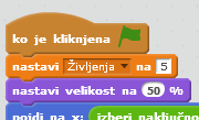 Nastavitev št. življenj