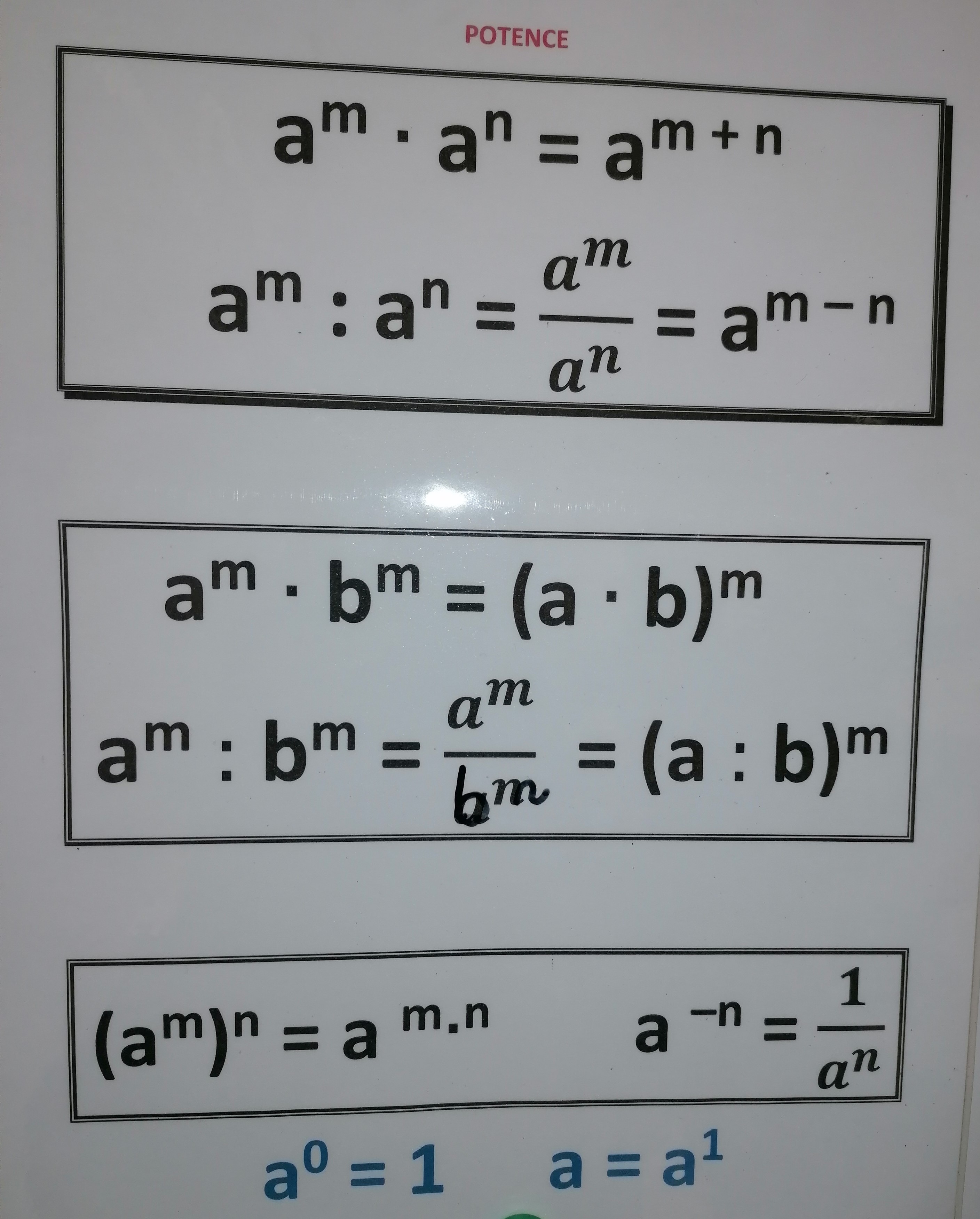 FORMULE ZA POTENCE