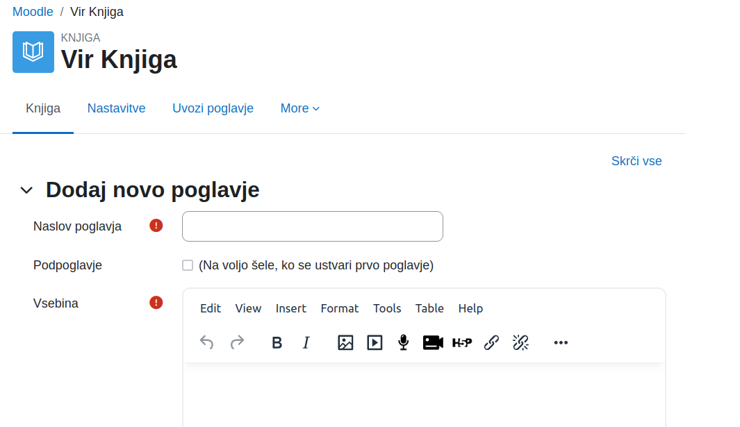 Prvo poglavje v knjigi