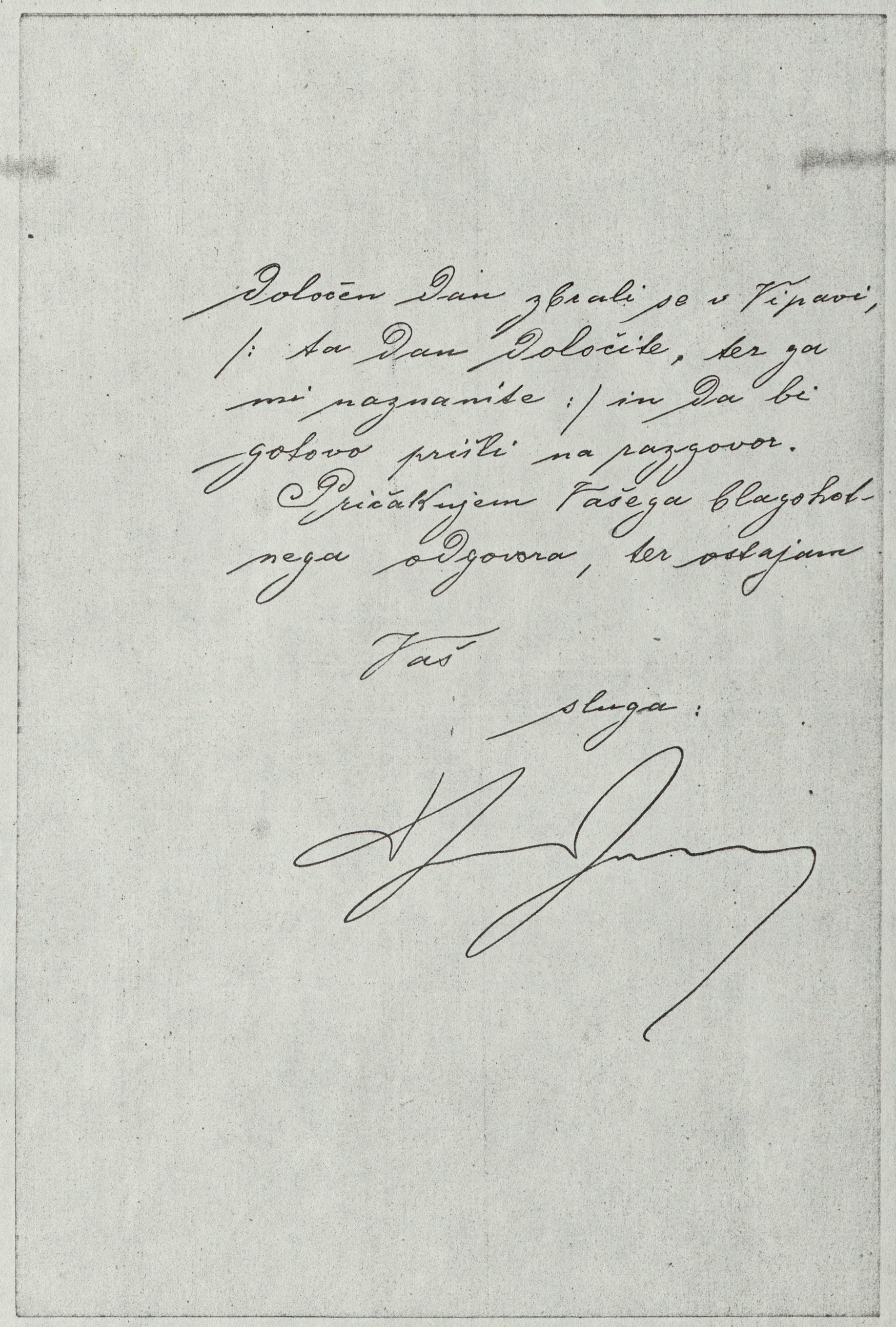Tavčarjevo pismo iz leta 1897, druga stran.